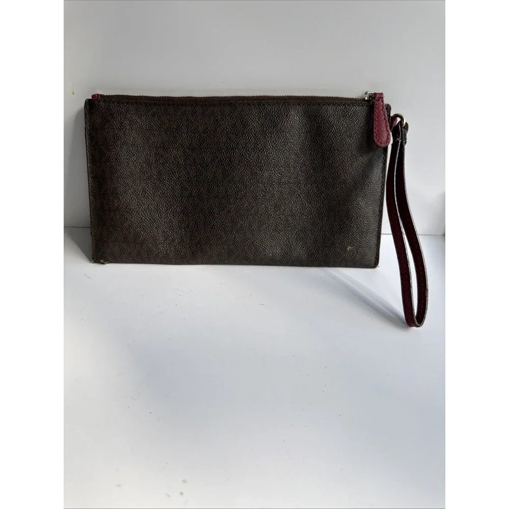 Michael‎ Kors Brown Wristlet With Red Car  Design